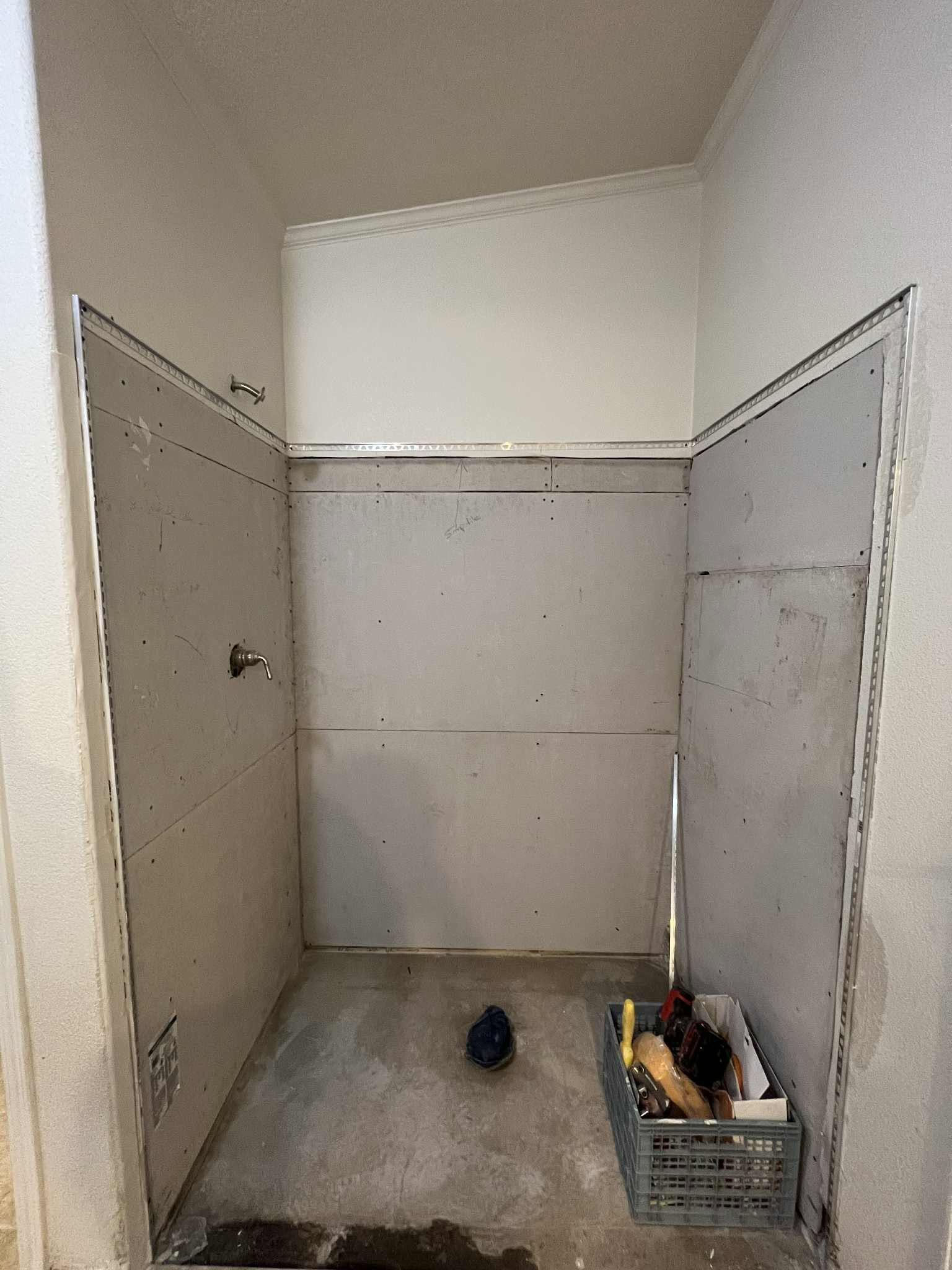 Shower wall preparation project 2